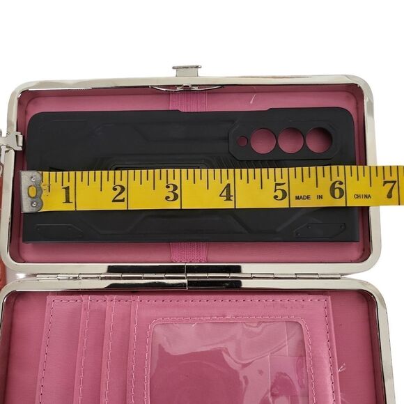 Elenxs Orange Sherbert Bow Knot Phone Case Long Wallet Wristlet - Picture 6 of 7